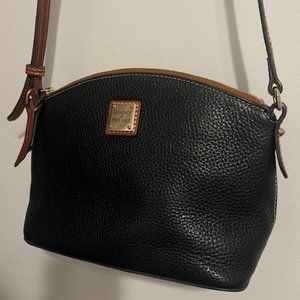 Dooney & Bourke Black Pebble Leather Suki Crossbody Purse